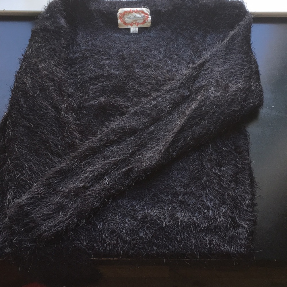 black fuzzy long sleeve